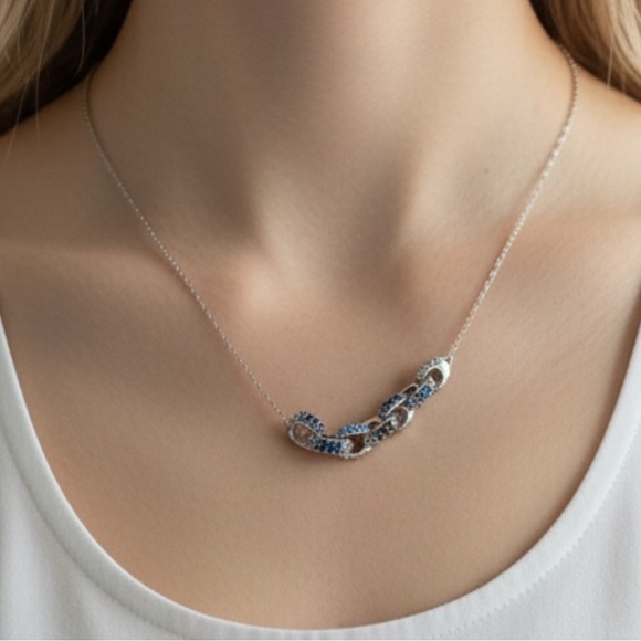 Coach Jewelry - Coach Silver and Blue Necklace